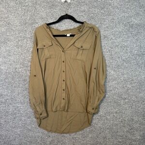 Sundance Shirt Womens Small Green Bloouse Button Front Viscose Bohemian‎